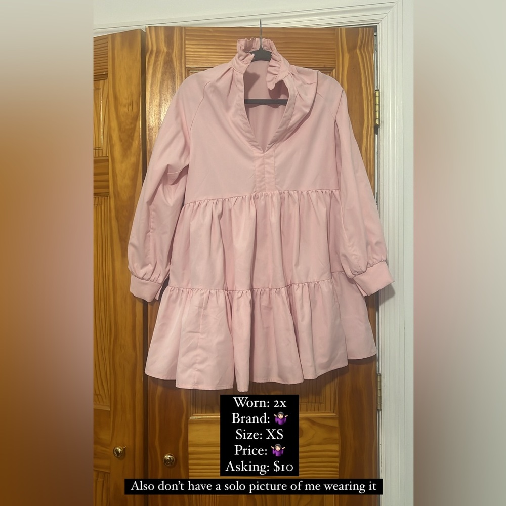 Pink Long Sleeve Skater Dress